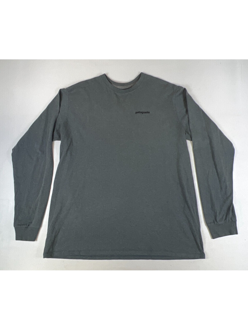 Patagonia Men L Grey Responsibili-Tee Long Sleeve Graphic T-Shirt